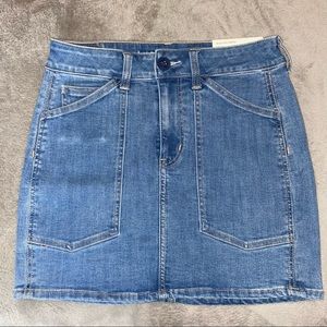 High Waisted Jean Mini Skirt